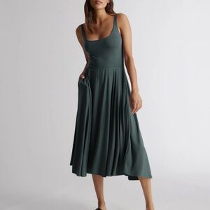 Quince Tencel Fit and Flare Sleeveless Dress